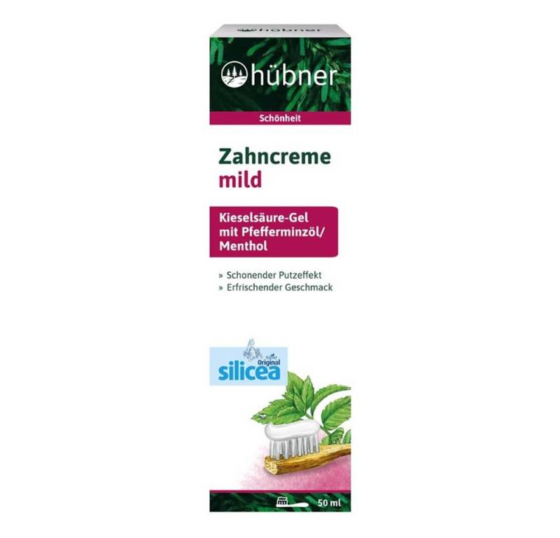 hübner Zahnpasta Zahncreme mild - Silicea mit Pfefferminzöl 50ml von hübner