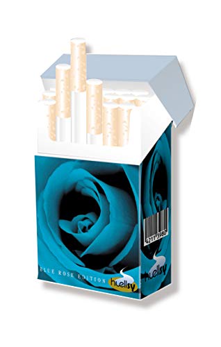 Zigarettenbox/Überzieher für Zigarettenschachteln (L-Schachteln) HUELLSY ohne Deckel Gr. Extra (s. Beschr.) (05 Rose blau / 1 Stück) von huellsy