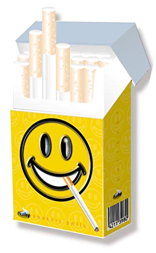 Zigarettenschachtel Überzieher HUELLSY ohne Deckel, aus Karton - Gr. Standard (15 Smiley / 1 Stück) von huellsy