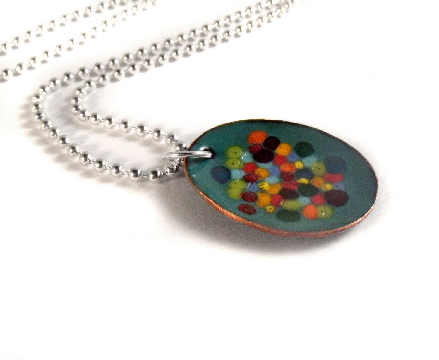 Fröhliche Konfetti Emaille Halskette/Fichte Grün, Ringelblume, Kürbis Orange, Scharlachrot, Gelbe Narzisse, Kalk, Mitternacht & Aqua Blau Fröhliche Konfetti Emaille Halskette/Fichte Grün, Ringelblume, Kürbis Orange, Scharlachrot, Gelbe Narzisse, Kalk, Mitternacht & Aqua Blau von huffalo