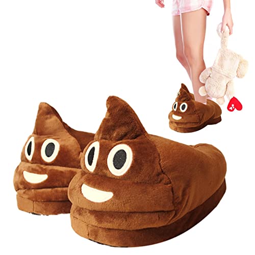 Puppenpantoffel - Cute Expression Poop Pantoffeln - Rutschfeste Paar Hausschuhe Indoor Warme Plüsch Schlafzimmer Schuhe mit Futter Huiba, , 1 von huiba