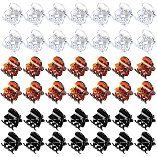 60 Stück Mini-Haarspangens,Mini-Haarspangen Kunststoff kleine Haarspangen 1,5 cm Haarspangens Haarschmuck für Mädchen und Frauen (Transparent,Schwarz,Braun) von huifllyhui