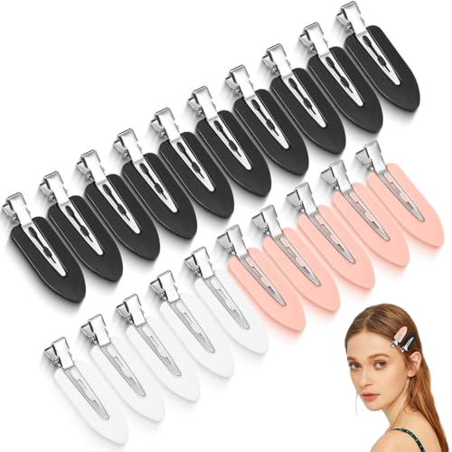 Haarspangen ohne Knicken, ohne Falten, knitterfrei, mit Aufbewahrungsbox für Mädchen und Frauen, Make-up, Haarstyling (Rosa, Weiß, Schwarz) von huipinghu