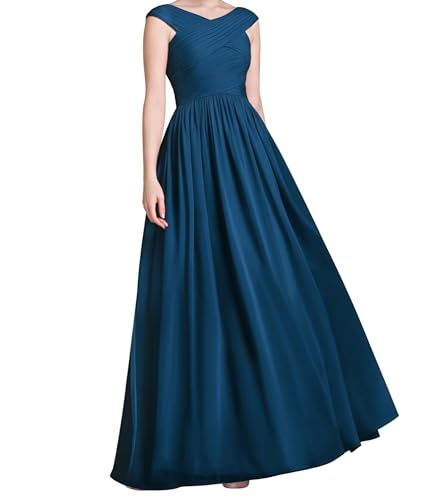 huitutu Abendkleid Damen Festlich Spitzenkleid für Hochzeit V-Ausschnitt Ballkleid Elegant Brautkleid Lang Partykleid Tinte Blau 52 Size von huitutu