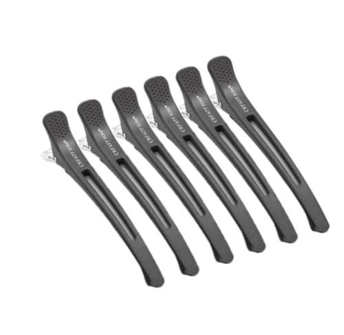 Professionelle Haarspangen zum Stylen, rutschfeste Haarspangen mit Entenschnabeln, mit Silikonband, Friseur- und Heim-Haarschneide-Clips für Damen und Herren, 6 Stück Professionelle Haarspangen zum Stylen, rutschfeste Haarspangen mit Entenschnabeln, mit Silikonband, Friseur- und Heim-Haarschneide-Clips für Damen und Herren, 6 Stück von huixiaoqing