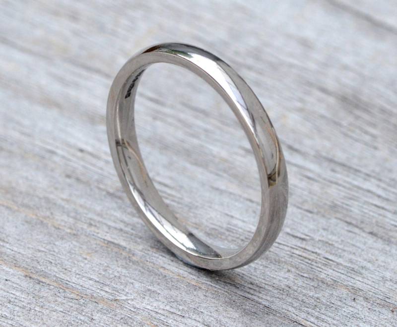 Platin Ehering Schwerer Domed Comfort Fit Ring, 2 Mm Oder 3 Breit von huiyitan