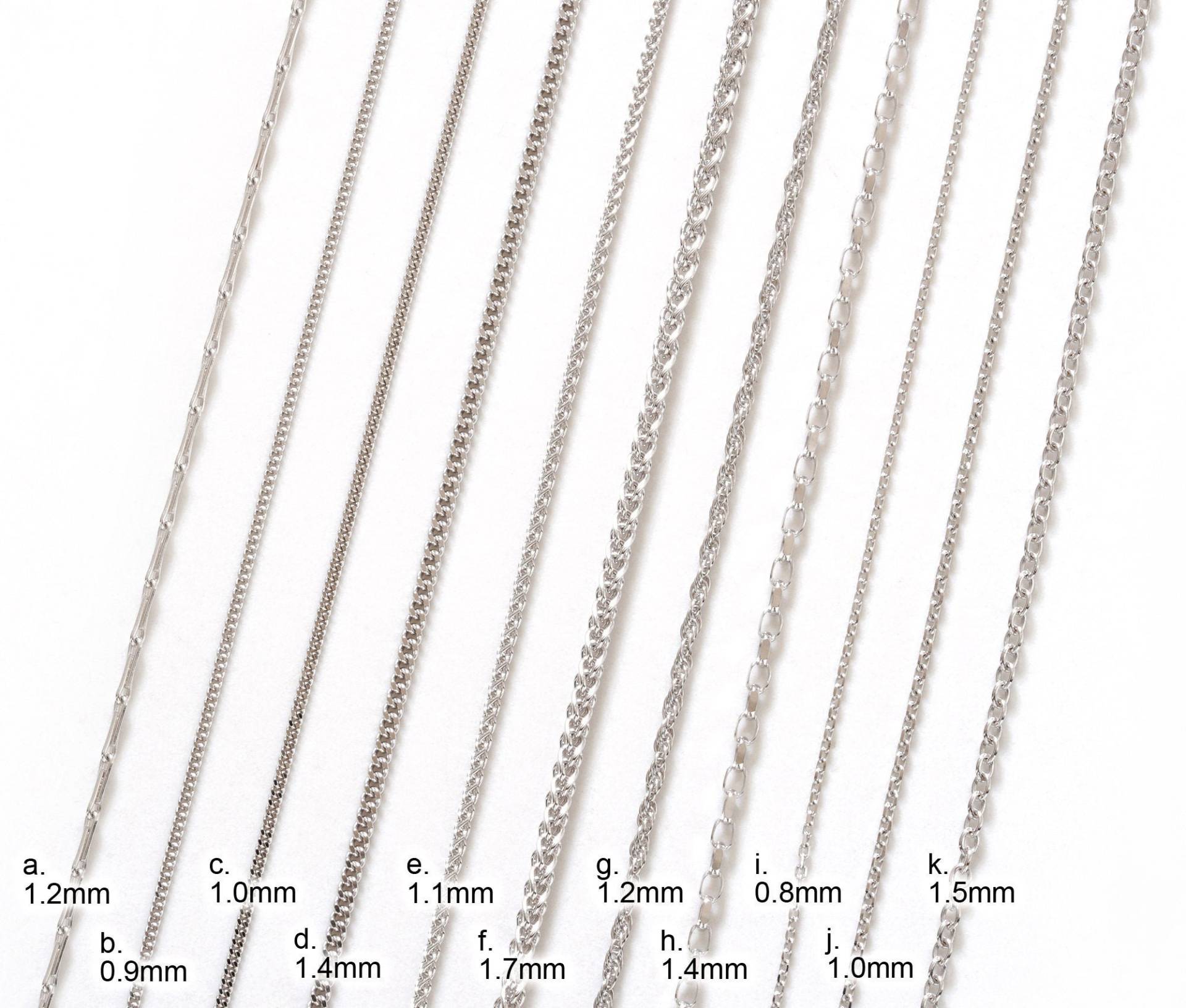 9Ct Weißgold Kette, Curb Belcher Seil Barleycorn Spiga Trace Chain, Diy Kette Halskette von huiyitan