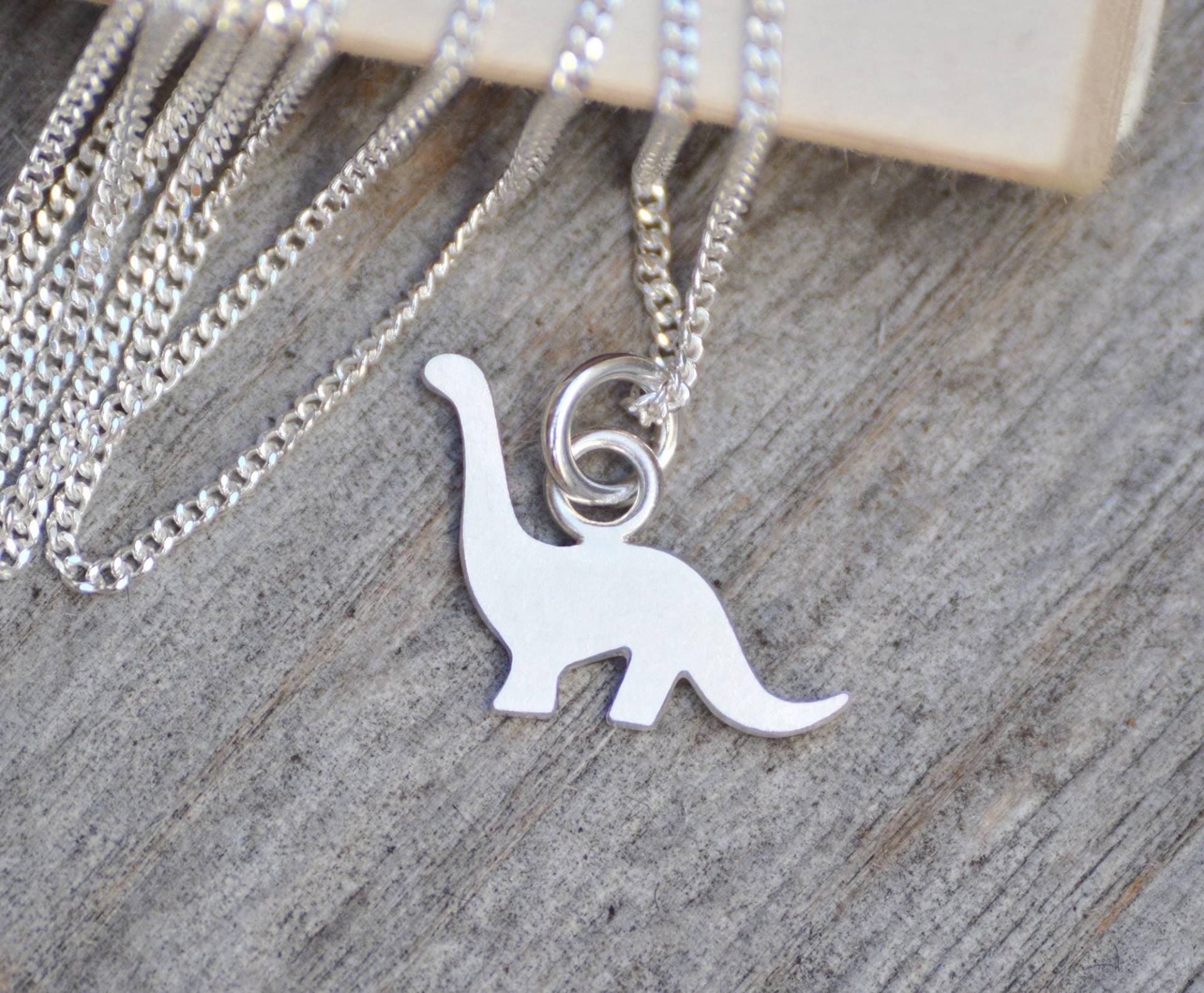 Dinosaurier Halskette, Brontosaurus Halskette Aus Sterling Silber von huiyitan