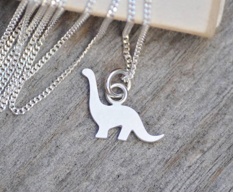 Dinosaurier Halskette, Brontosaurus Halskette Aus Sterling Silber von huiyitan