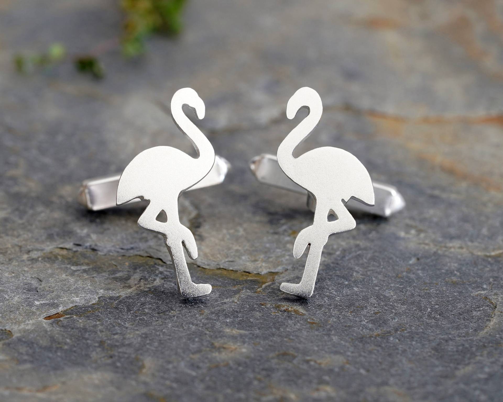 Flamingo Manschettenknöpfe Aus Massivem Sterling Silber, Tier von huiyitan