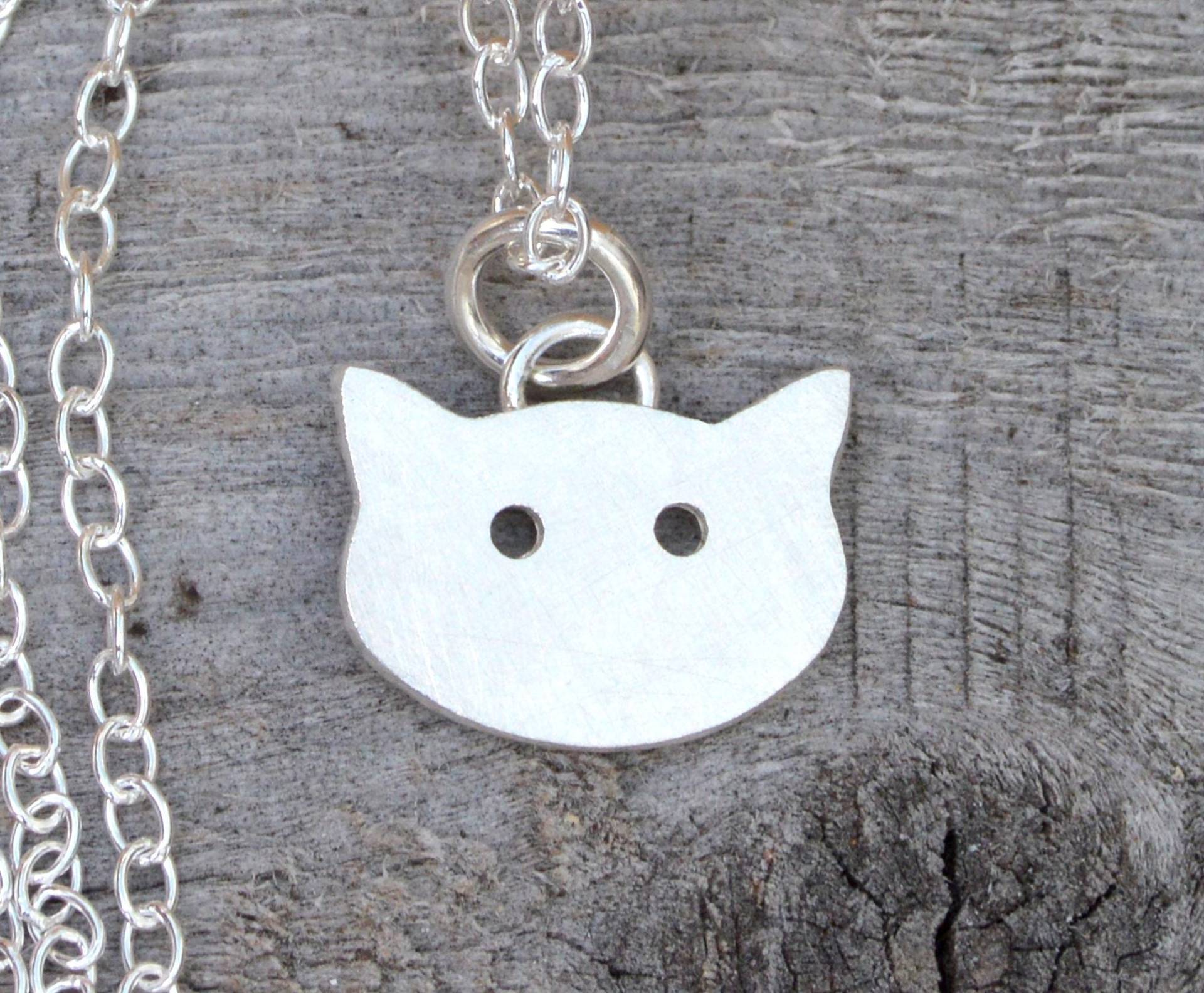 Katzen Gesicht Halskette Aus Sterling Silber von huiyitan
