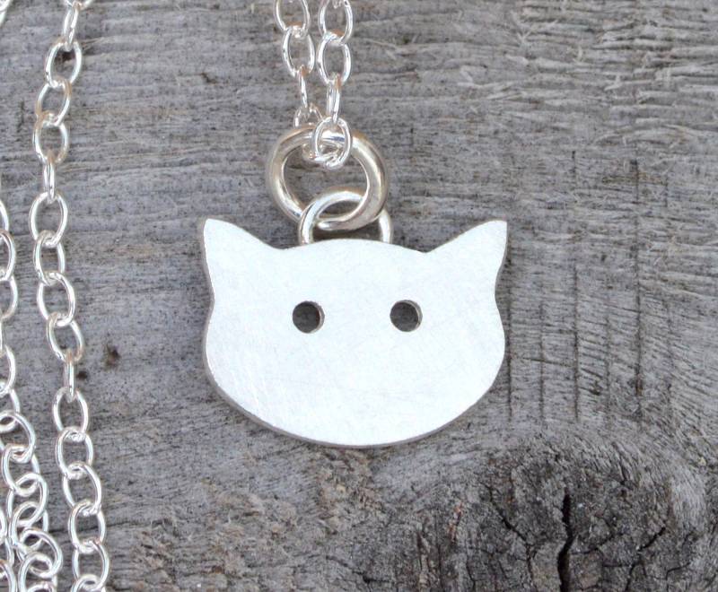 Katzen Gesicht Halskette Aus Sterling Silber von huiyitan