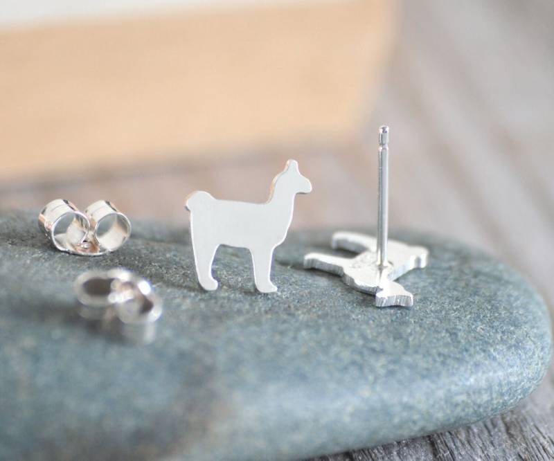 Lama-Bolzen-Ohrringe, Silber Lama Ohr Posts von huiyitan