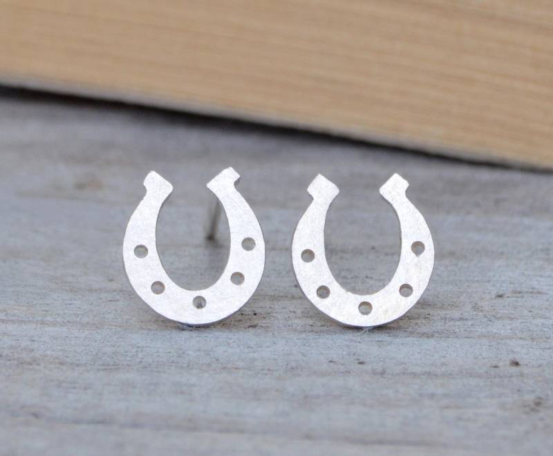 Lucky Hufeisen Ohrstecker in Sterling Silber, Silber von huiyitan