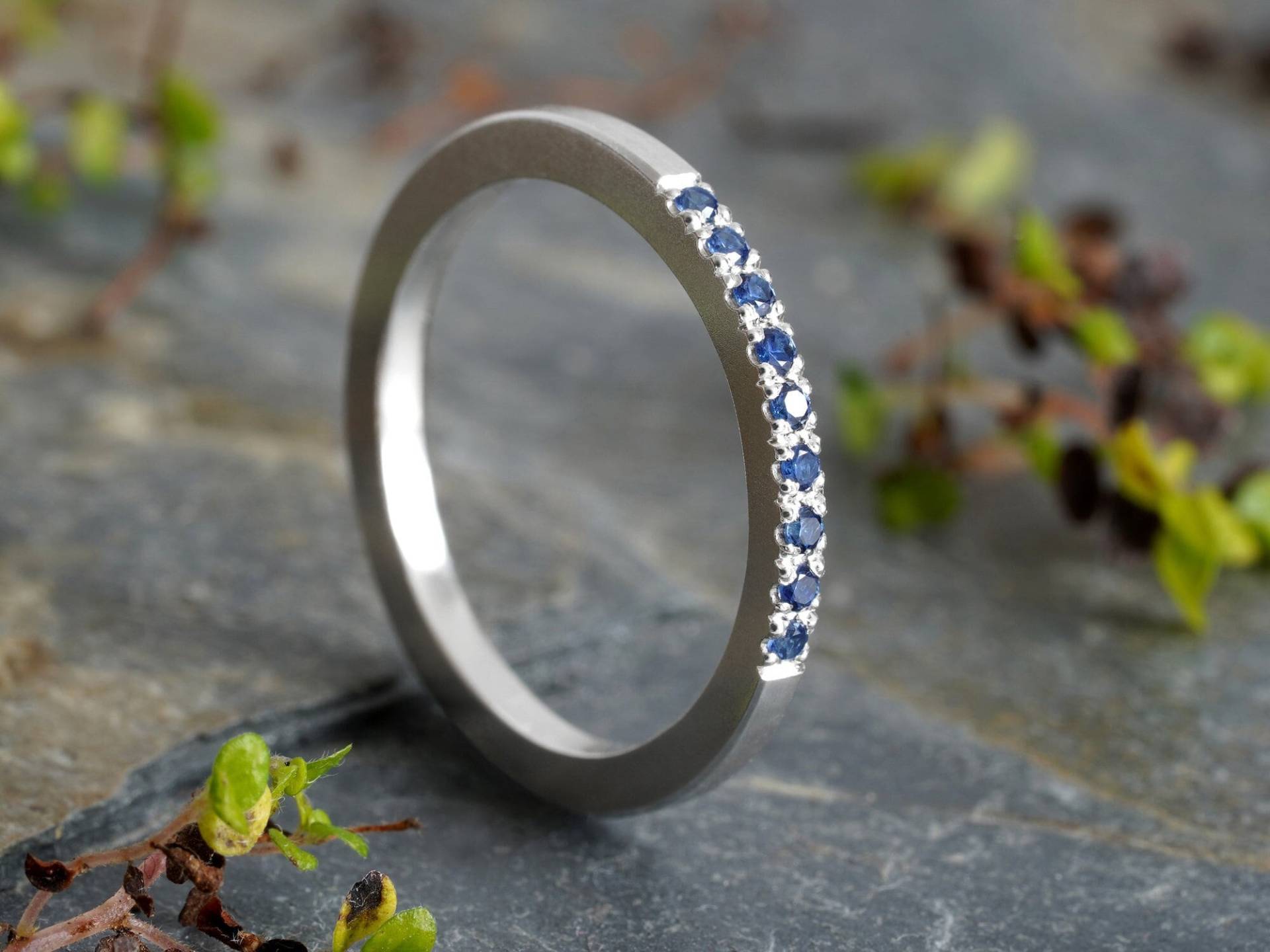 Saphir Eternity Ehering, Jubiläumsring, Pave Set Ring, Made To Order von huiyitan