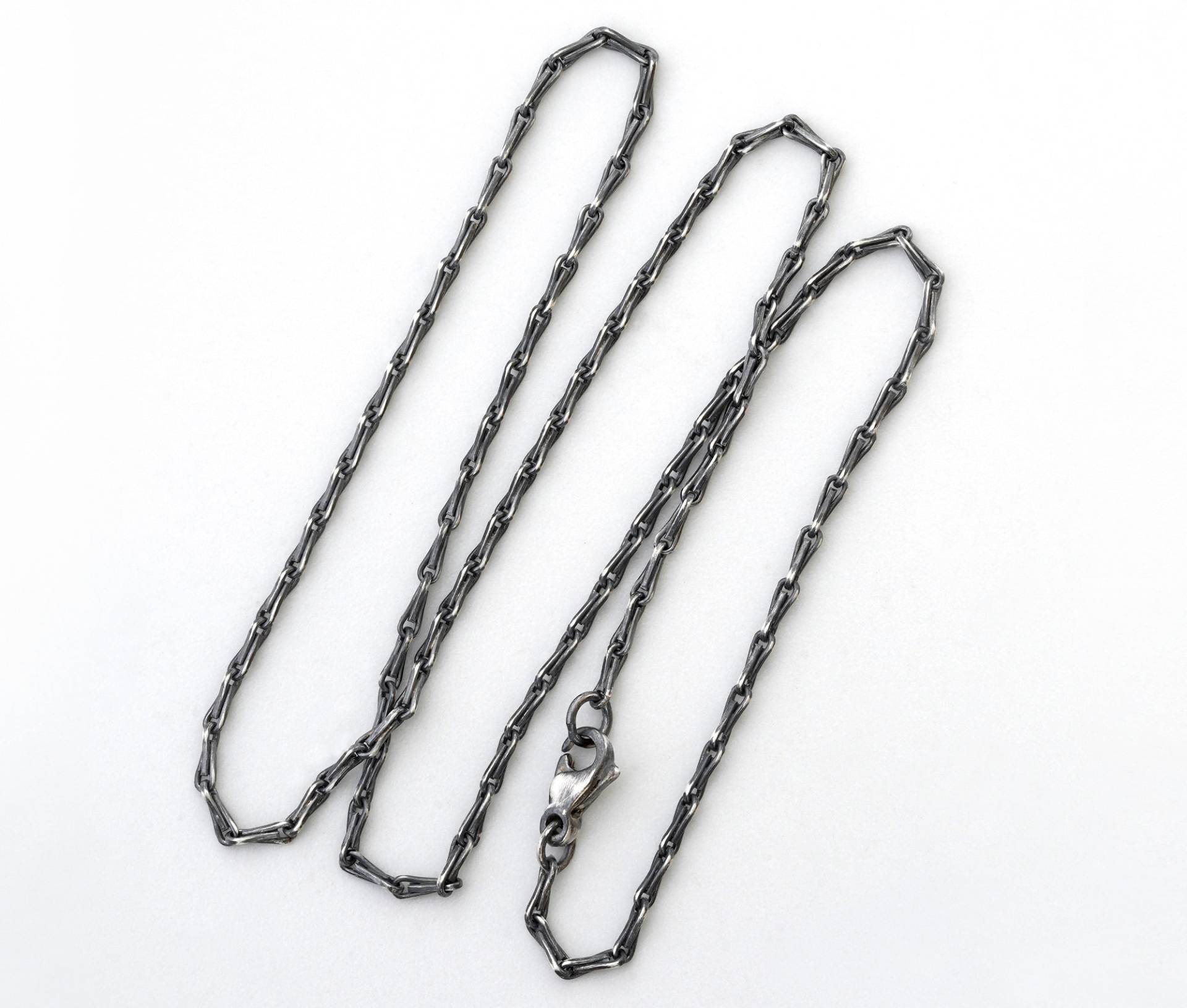 Silber Gerstenkorn Kette, Oxidierte Antike Stil Halskette von huiyitan