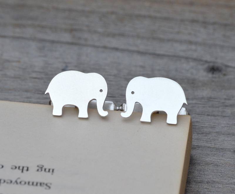 sterling Silber Elefant Manschettenknöpfe Handgemachter Personalisierter Schmuck von huiyitan