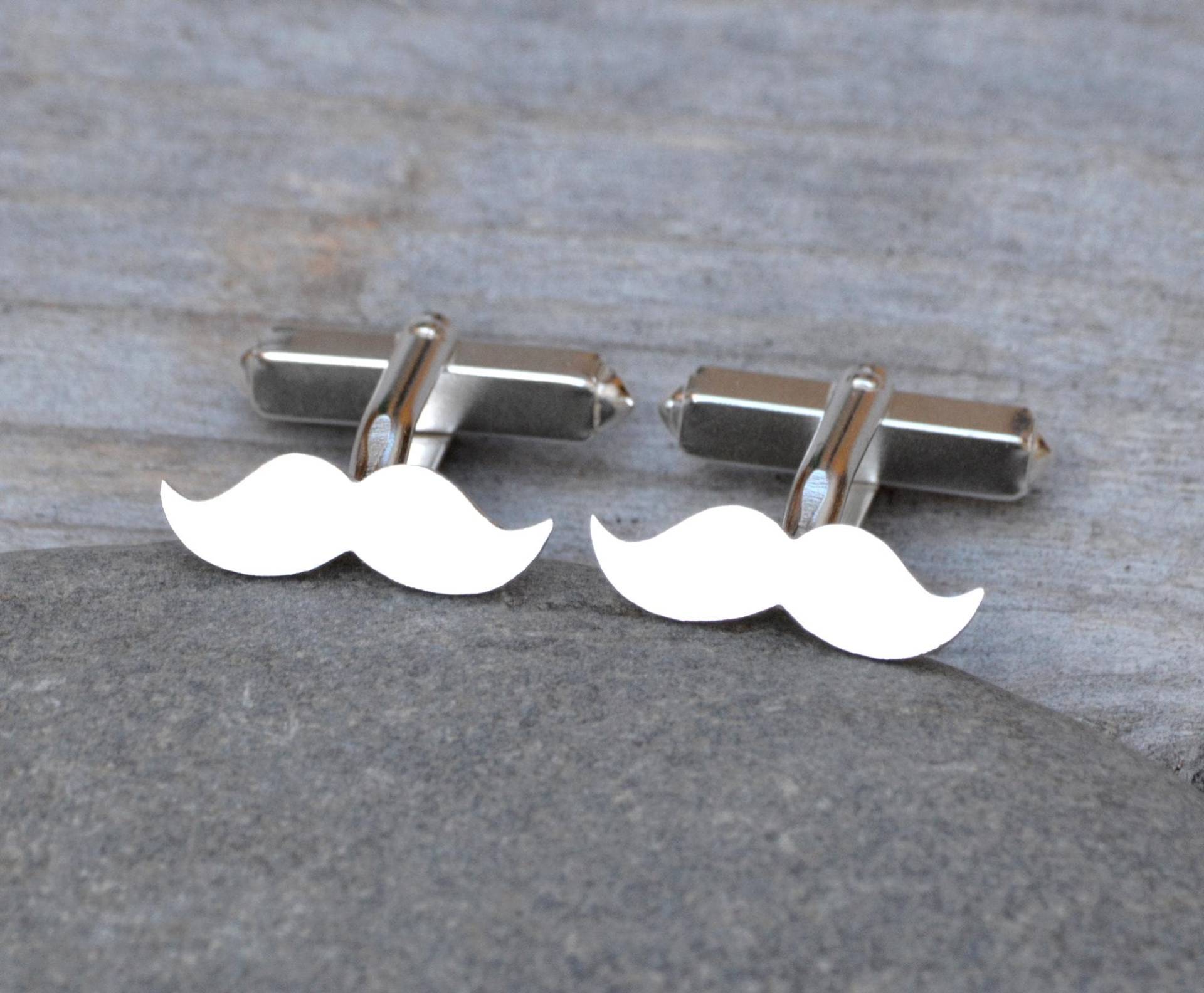 sterling Silber Schnurrbart Manschettenknöpfe Personalisierter Handgemachter Schmuck von huiyitan