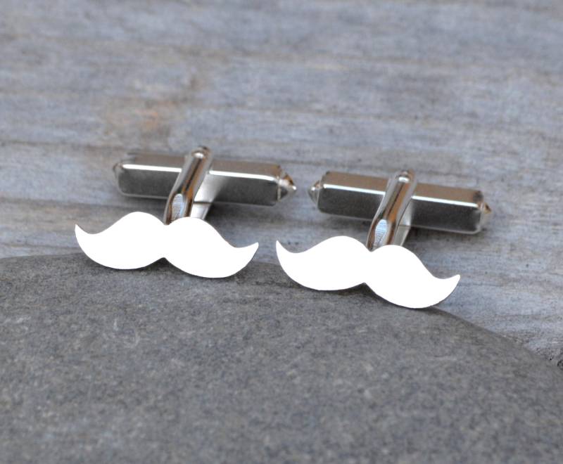 sterling Silber Schnurrbart Manschettenknöpfe Personalisierter Handgemachter Schmuck von huiyitan