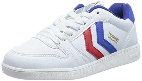 hummel Handball Perfekt Unisex Erwachsene Athleisure Sneaker Low White/Blue/Red von hummel