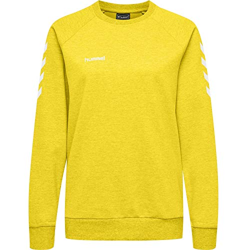 Hummel Damen Pullover Go Cotton Sweatshirt Woman 203507 Sports Yellow XL von hummel