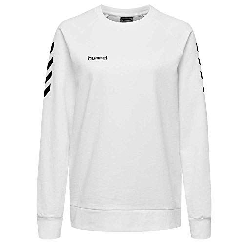 Hummel Damen Pullover Go Cotton Sweatshirt Woman 203507 White XXL von hummel