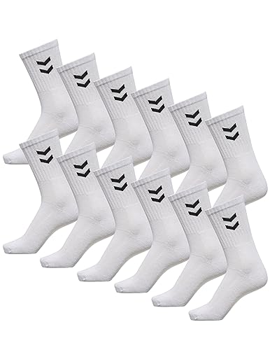 hummel Unisex Sportsocken Basic - 12er Pack I Weiß 36/40 von hummel