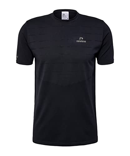 Newline Herren Riverside Seamless T-Shirt Laufbekleidung Laufshirt Schwarz - Hellblau M von hummel