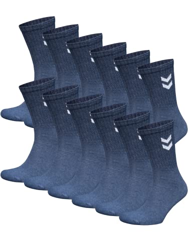 hummel 6 Paar Basic Freizeit und Sportsocken Verschiedene Größen (41-45 (Size 12), navy (7026)) von hummel