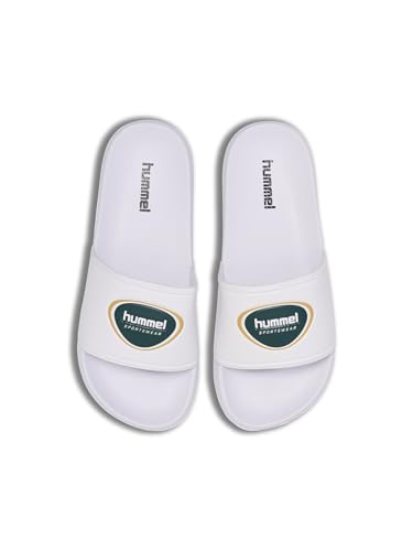 hummel Unisex Pool Badge Slide Sandal, White Green, 36 EU von hummel