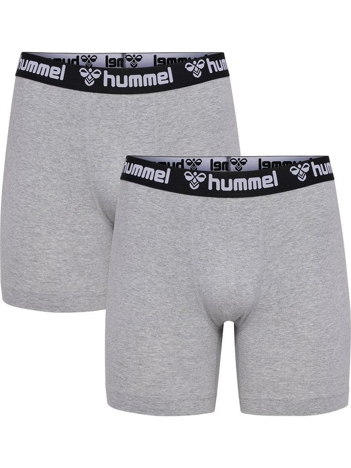 hummel Boxershorts Unterwäsche hmlBoxer (Baumwolle) grau Herren - 2er Pack von hummel