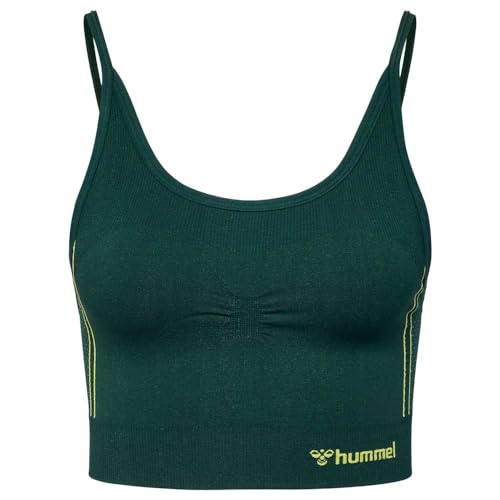 hummel BH Hmlmt Yoga Damen Schnelltrocknend Nahtlosen Deep Teal/Sulphur Spring Größe M von hummel