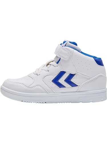 hummel Camden High Unisex Kinder Athleisure Sneaker Mid Mit Klettverschluss White/Blue von hummel