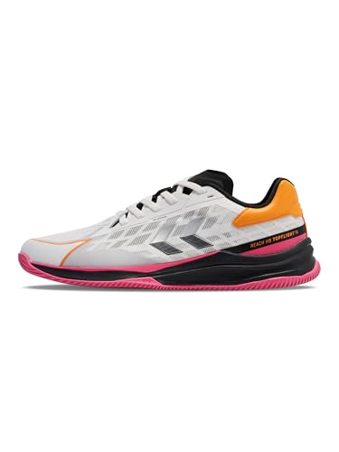 hummel HB TopFlight Pro Handball Indoor Hallenschuhe Sportschuhe Weiss/pink/orange 230728-9639 (White/Multicolor, EU Schuhgrößensystem, Erwachsene, Numerisch, M, 48) von hummel