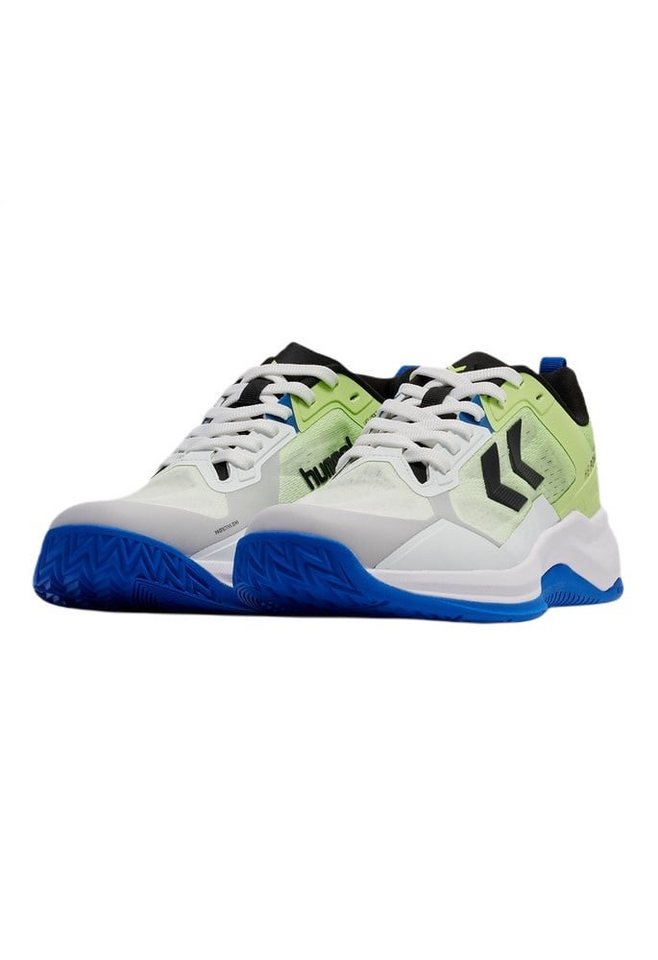 hummel Hallen-Indoorschuhe HB Powerstrike Pro (Handball) grün/weiss/blau Badmintonschuh von hummel