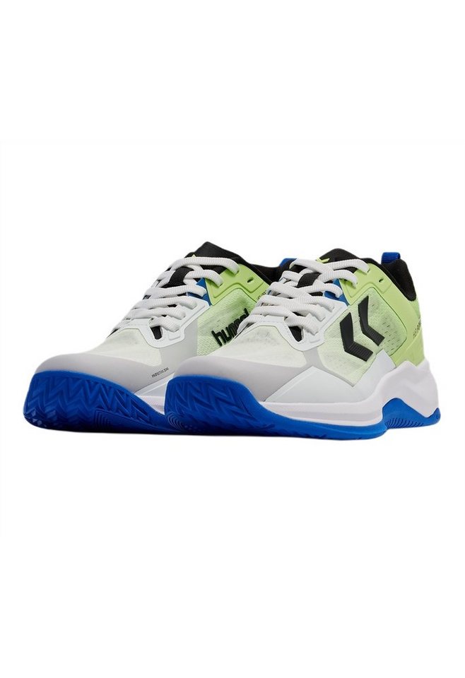 hummel Hallen-Indoorschuhe HB Powerstrike Pro (Handball) grün/weiss/blau Badmintonschuh von hummel