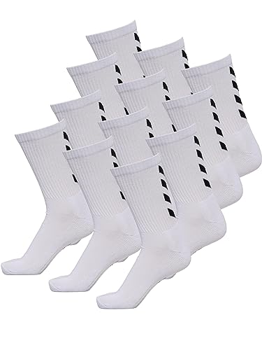 hummel Herren FUNDAMENTAL Sportsocken - Ideal für Sport & Alltag - Feuchtigkeitsmanagement - Fußgewölbeunterstützung - 12 Paar Socken - weiß - 46-48 (14) von hummel