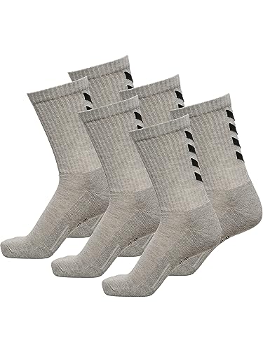 hummel Herren FUNDAMENTAL Sportsocken - Ideal für Sport & Alltag - Feuchtigkeitsmanagement - Fußgewölbeunterstützung - 6 Paar Socken - grau - 41-45 (12) von hummel