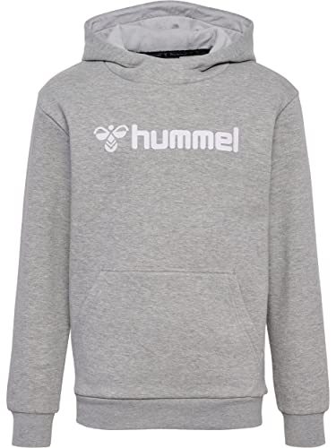 hummel Unisex Kinder hmlMOVER Kids Cotton Hoodie - 205592, Farbe:2006 Grey Melange, Textil:128 von hummel