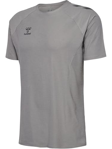 hummel Herren T-Shirt CIMA 2.0 Jersey mit Flexibler Passform Logo, Farben:Grau, Größe Hemd:L von hummel