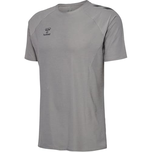 hummel Herren T-Shirt CIMA 2.0 Jersey mit Flexibler Passform Logo, Farben:Grau, Größe Hemd:XL von hummel