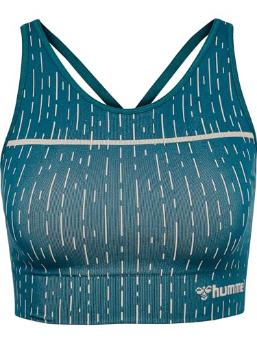 hummel Hmlmt Drops Seamless Sports Bra Damen Yoga Mit Beecool Technologie Stargazer/Silver Lining von hummel