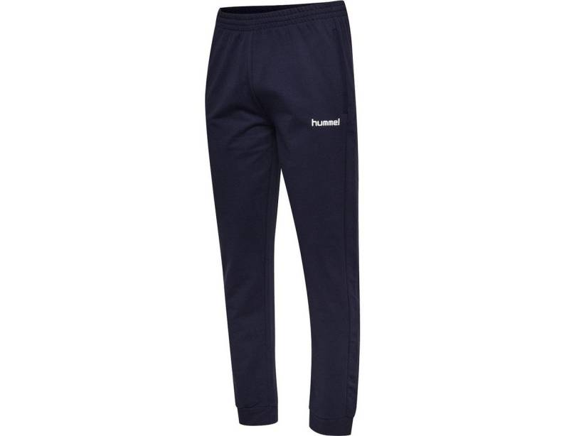 hummel Jogginghose Freizeithose hmlGO Cotton Pant (Baumwolle) lang marineblau Herren von hummel