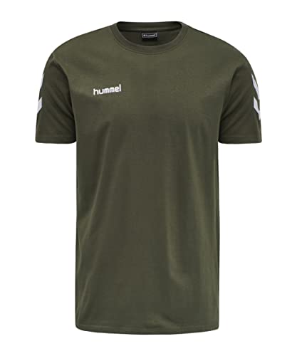 hummel Logo Cotton T-Shirt Herren Oliv/weiß, S von hummel