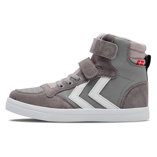 hummel Slimmer Stadil Leather HIGH JR Sneaker, Alloy, 27 EU von hummel