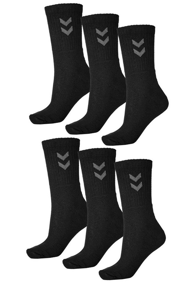 hummel Socken 6-er Set Sport Freizeit Basic Socken mit Logo (6-Paar, sportlich) BEQUEME BASIC SOCKEN MIT WINKELN von hummel
