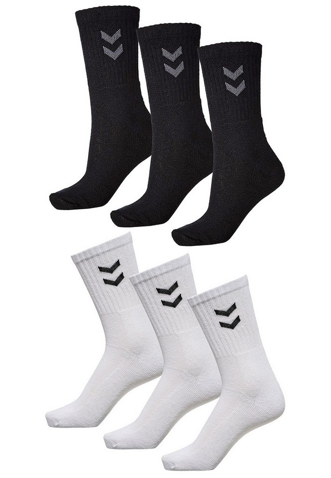 hummel Socken 6-er Set Sport Freizeit Basic Socken mit Logo (6-Paar, sportlich) BEQUEME BASIC SOCKEN MIT WINKELN von hummel