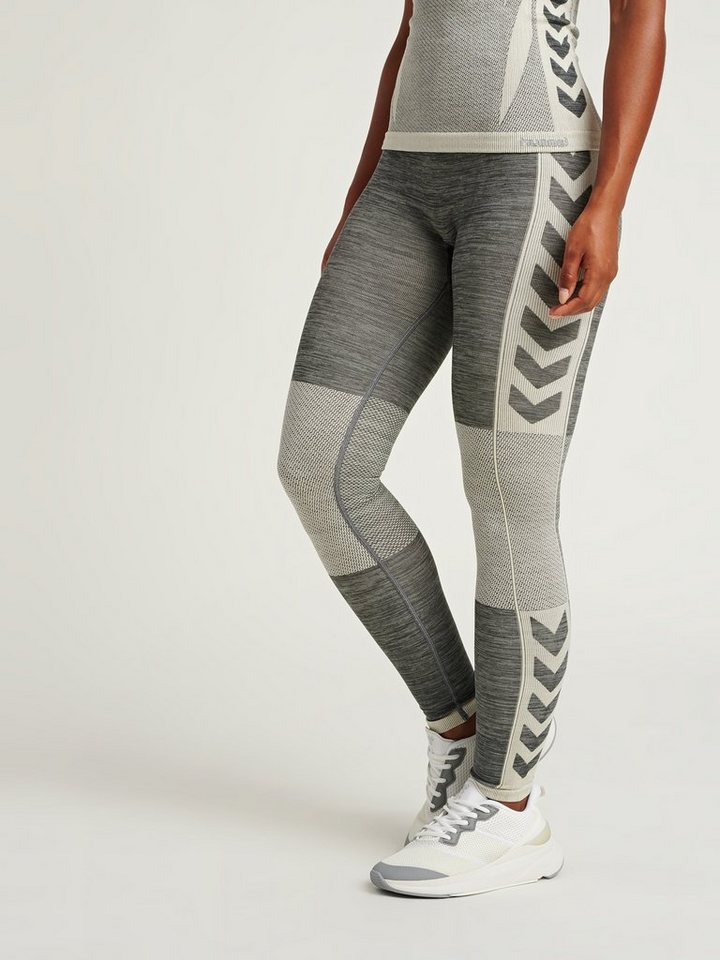 hummel Sporthose CLEA SEAMLESS TIGHTS Damen Leggings nahtlos grau Yoga Sportlegging Sporthose Sport von hummel