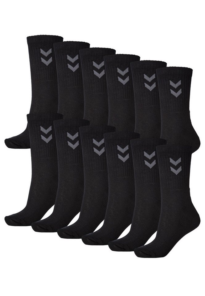 hummel Sportsocken Atmungsaktive Sportstrümpfe aus Baumwollmischung (12-Paar) Performancesocken für Damen & Herren von hummel
