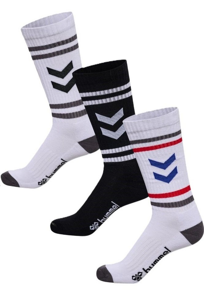 hummel Sportsocken Chevron High Crew Retro weiss/schwarz - 3 Paar von hummel